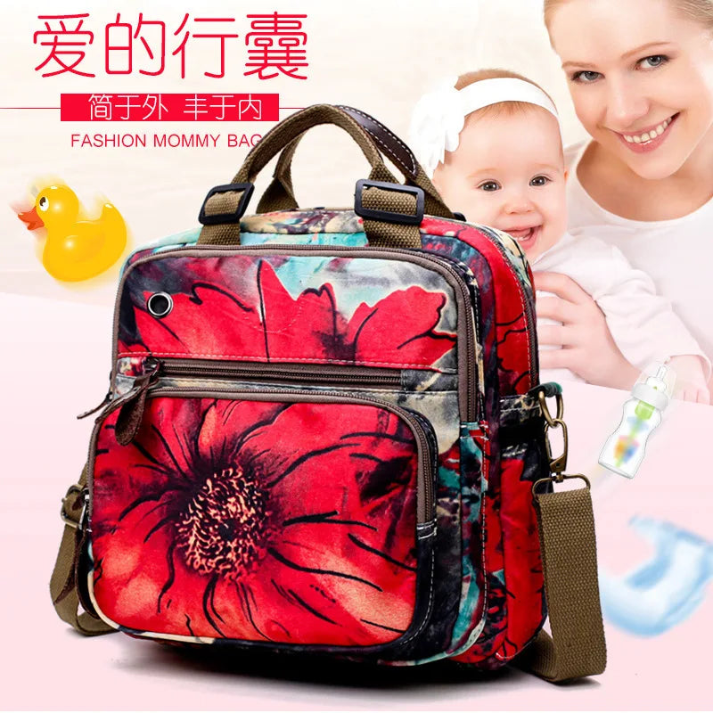 Women Handbag Floral Printing Shoulder Bag Lady Tote Bag
