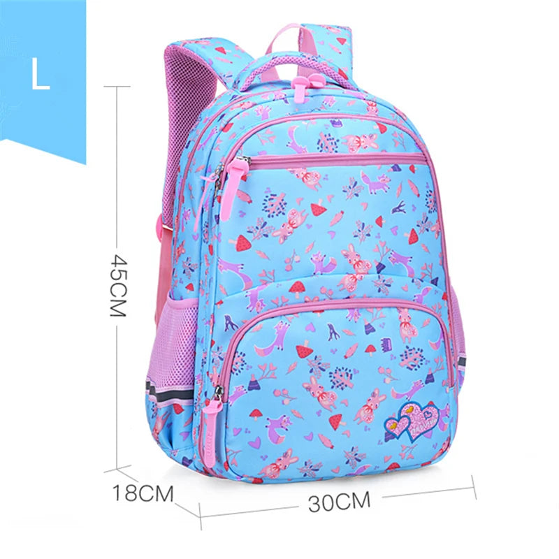 Flower Cartoon Printing School Backpack for Girls