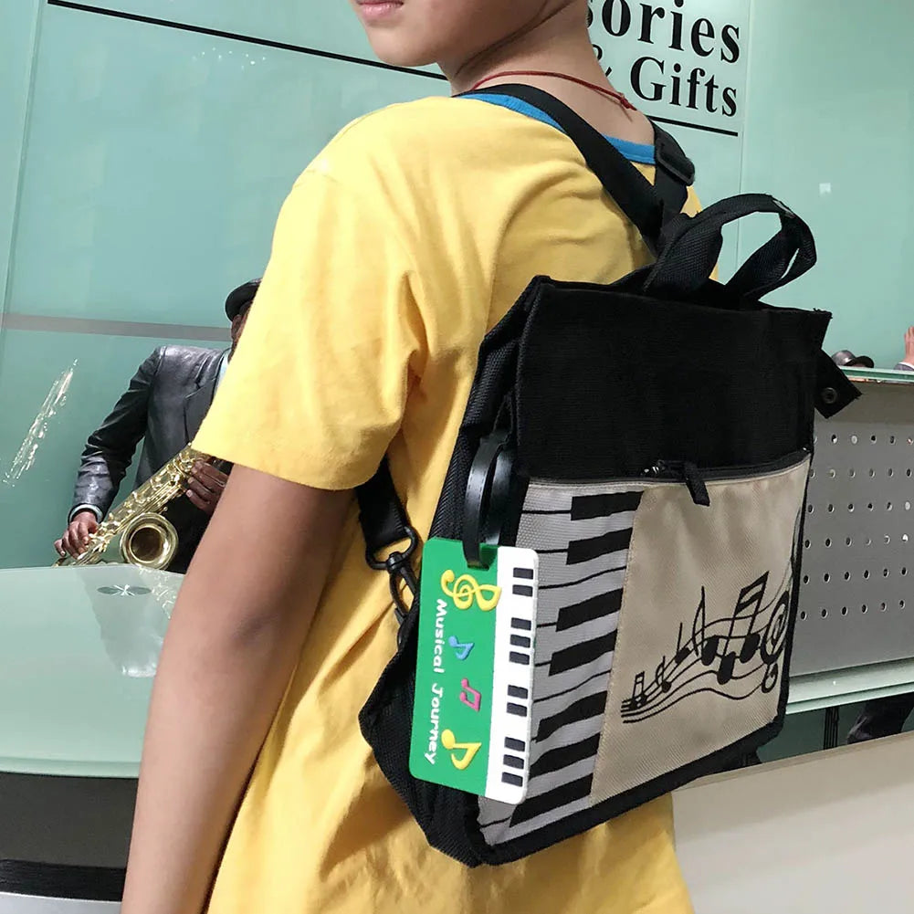 Children Kids Musical Note Pattern Backpack Schoolbag
