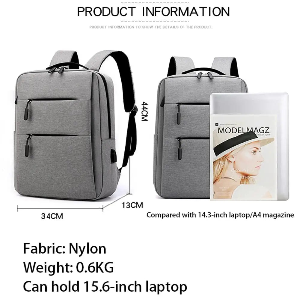 Men Laptop Backpack with USB Interface Business Casual Waterproof School Bag