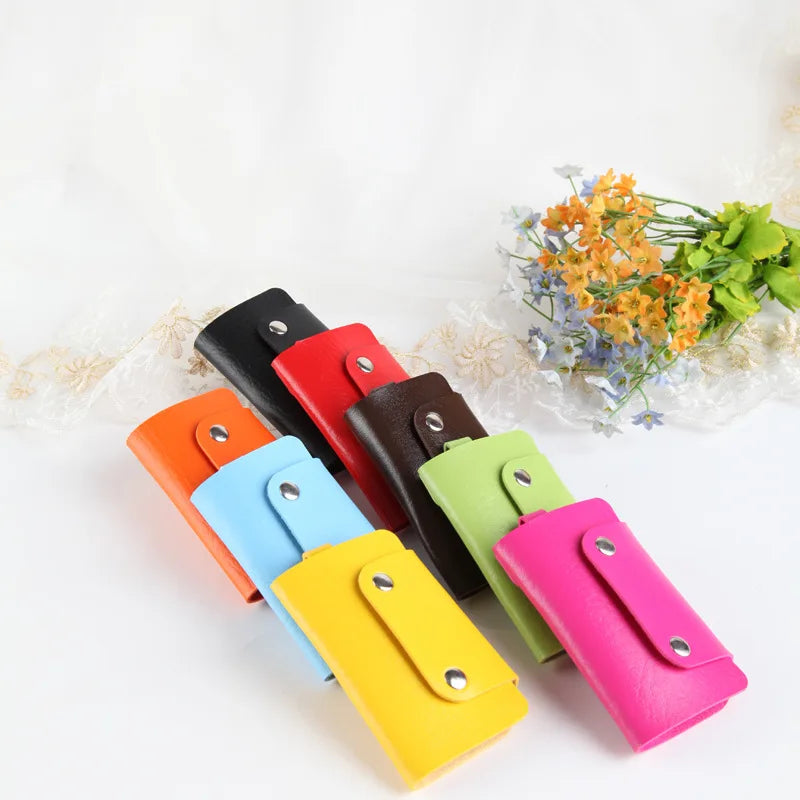 Portable Leather Key Holder Bag Car Keychain Unisex Wallet Cover