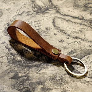 Leather Car Key Holder Vintage Cowhide Men Housekeeper Key Chain