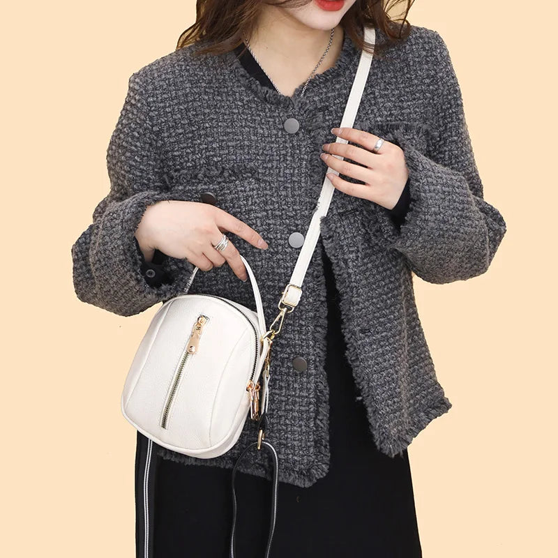 Leather Crossbody Bag for Women Small Shoulder Messenger Purse