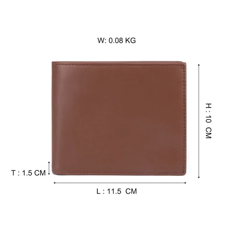 Short Bifold Men Wallet Casual Soild Wallet with Coin Pocket