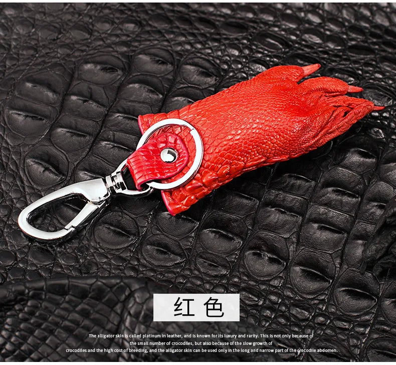 Genuine Crocodile Skin Key Holder Wallet with Stainless Steel Buckle