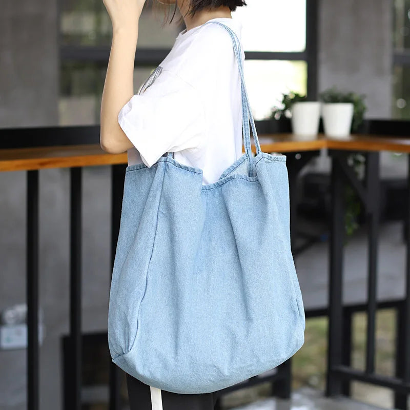 Hot Women Handbag Denim Tote Bag Lady Large Casual