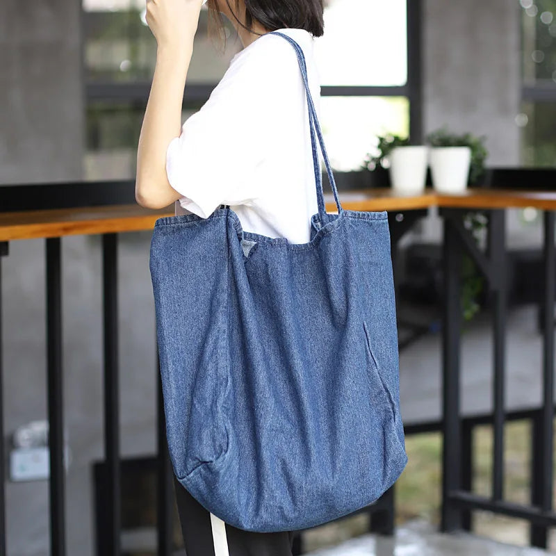 Hot Women Handbag Denim Tote Bag Lady Large Casual