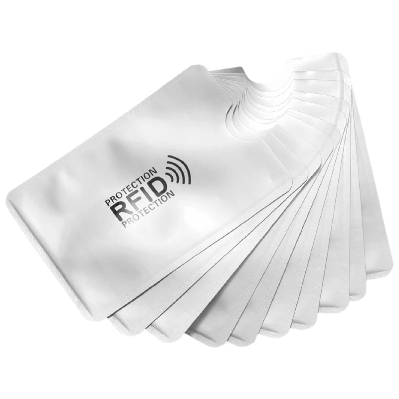 10Pcs Aluminum Foil Anti-Degaussing Card Cover RFID Shielding Bag