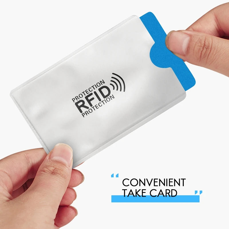 10Pcs Aluminum Foil Anti-Degaussing Card Cover RFID Shielding Bag