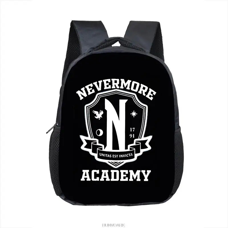 12 Inch Wednesday Addams Backpack for Nevermore Academy Kids