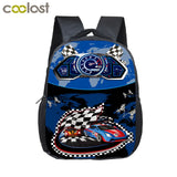 12 inch Kids Racing Car Small School Bags Child cartoon Backpacks