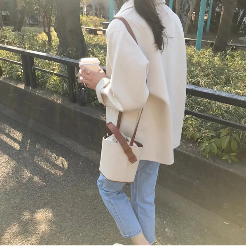 Hot Women Handbag Lady Small Canvas Bucket Bag Female Casual Shoulder Bag