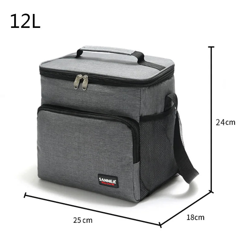 12L Cooler Bag Insulated Thermal Storage Tote Ice Thermo Lunch Camping Pack