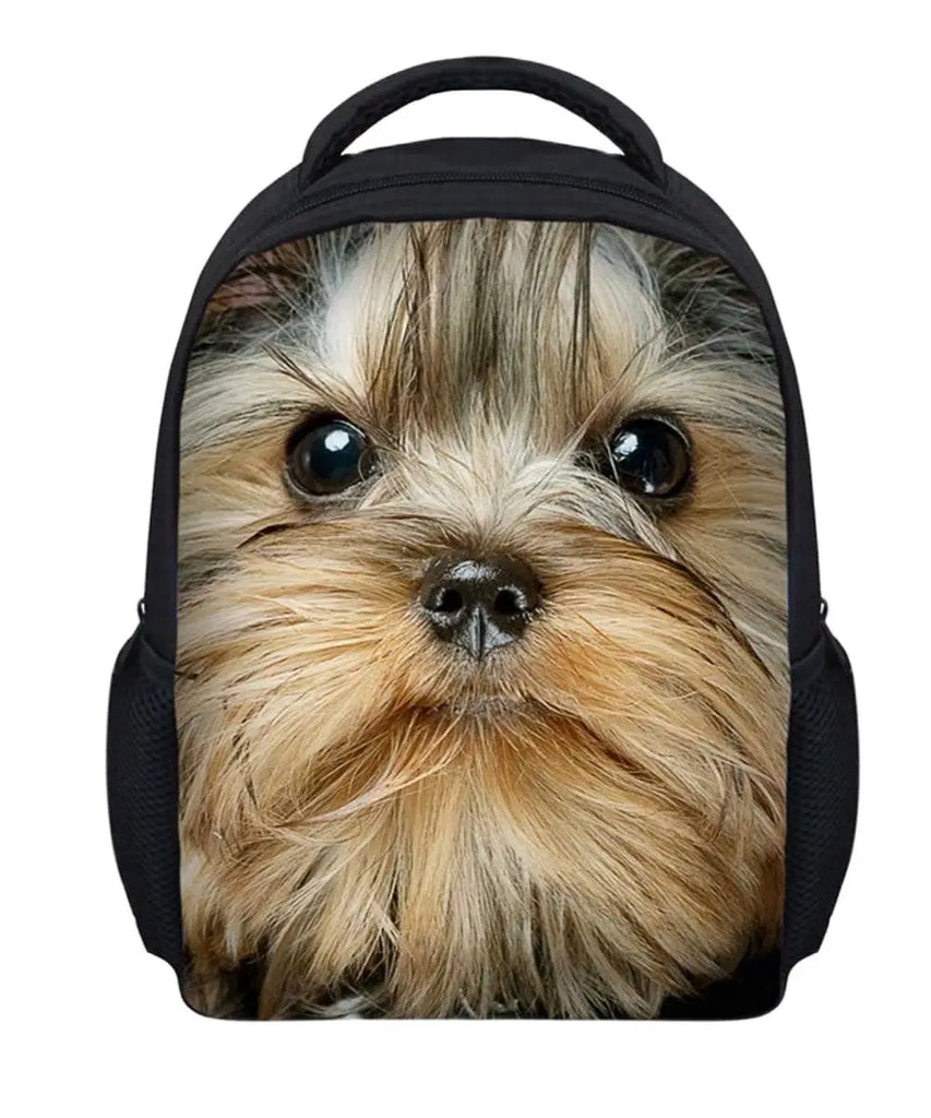 12in Kids Backpack Poker Face Dog Print Kindergarten School Bag