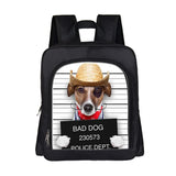13 Inch Customize Image Backpack Funny Bad Dog Kids Kindergarten Bag