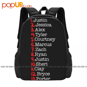 13 Reasons Why Tape Names Printed Backpack Large Capacity Print Softback Gymnast
