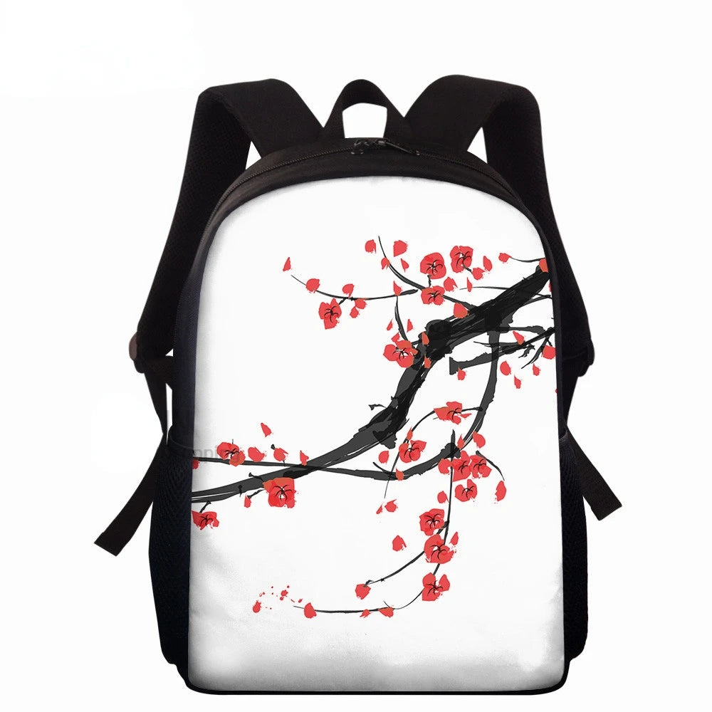 15inch Children School Bags Vintage Ink Painting Print Kids Students Schoolbags