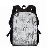 15inch Children School Bags Vintage Ink Painting Print Kids Students Schoolbags