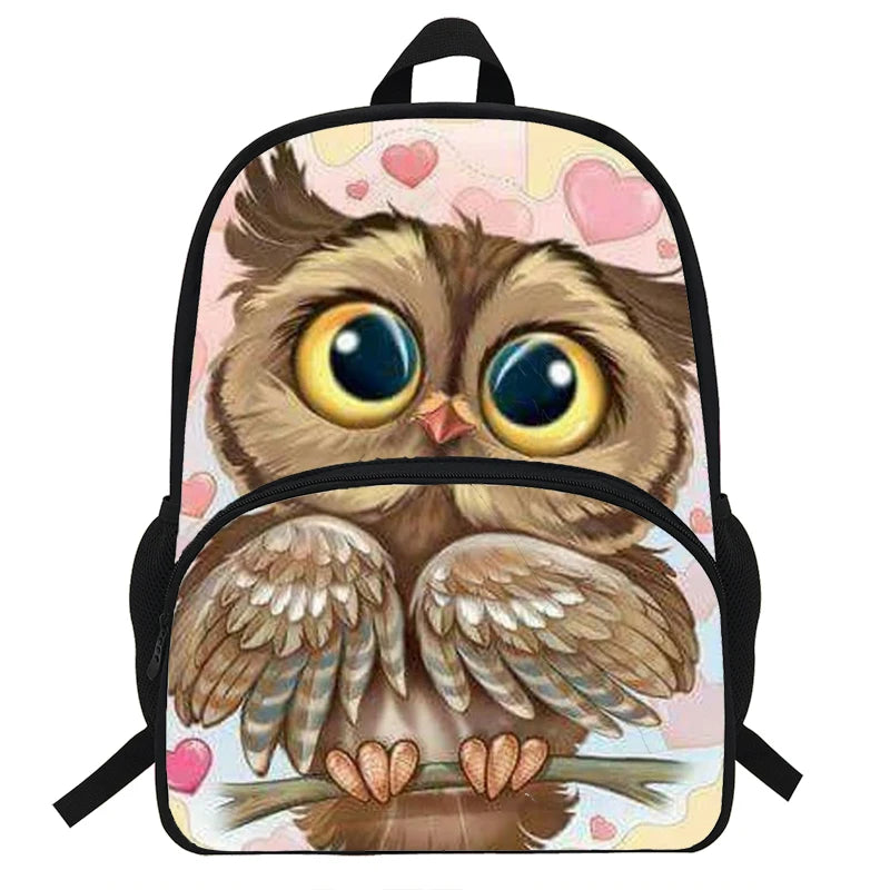 16-INCH Children Owl School Bag for Teenagers Boys&Girls Book Bag