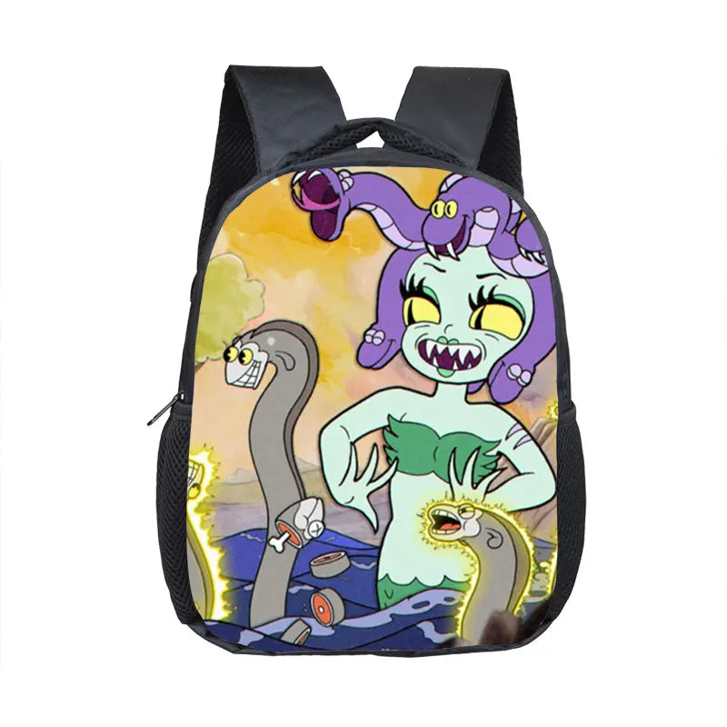 16 Inch Cartoon Cuphead Backpack 3D School Bag for Kids