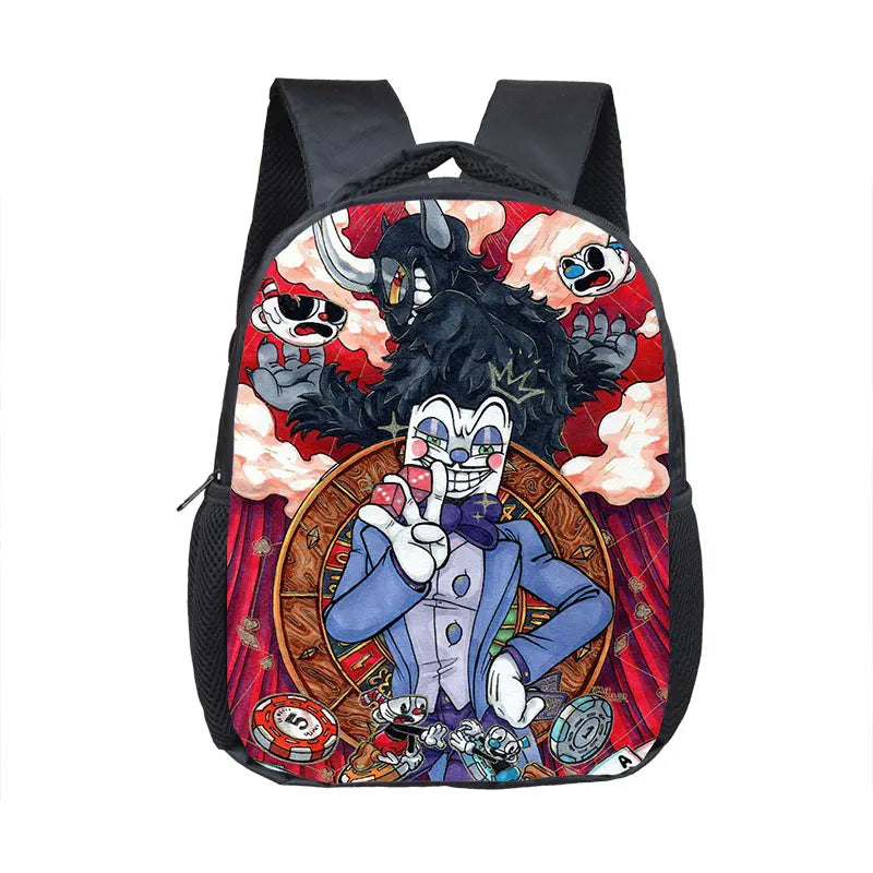 16 Inch Cartoon Cuphead Backpack 3D School Bag for Kids