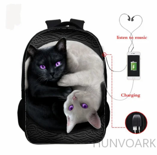 16 Inch Cat Children School Bags Orthopedic Backpack Kids School Boys Girls Moch