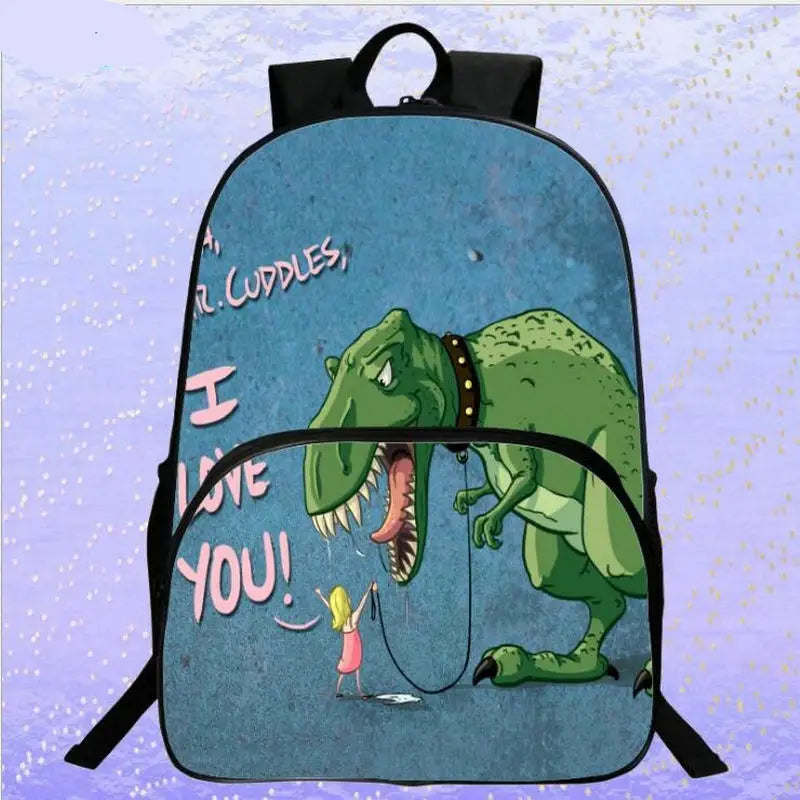 16 Inch 3D Printing Dinosaur Backpack for Boys and Girls