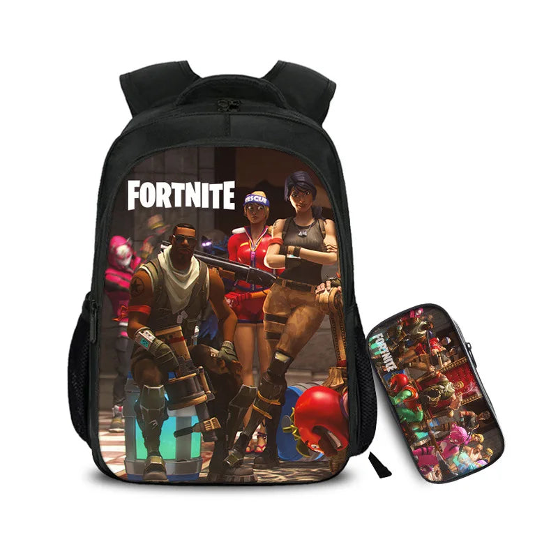 16 Inch Games Backpack Children School Bags Boys Girls 2pcs Daily Travel Backpac