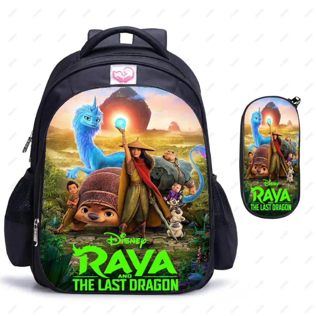 16 Inch Raya and The Last Dragon Children School Bags Orthopedic Backpack
