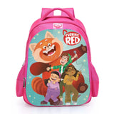 16 Inch Cartoon Turning Red Kids Schoolbag Orthopedic Backpack