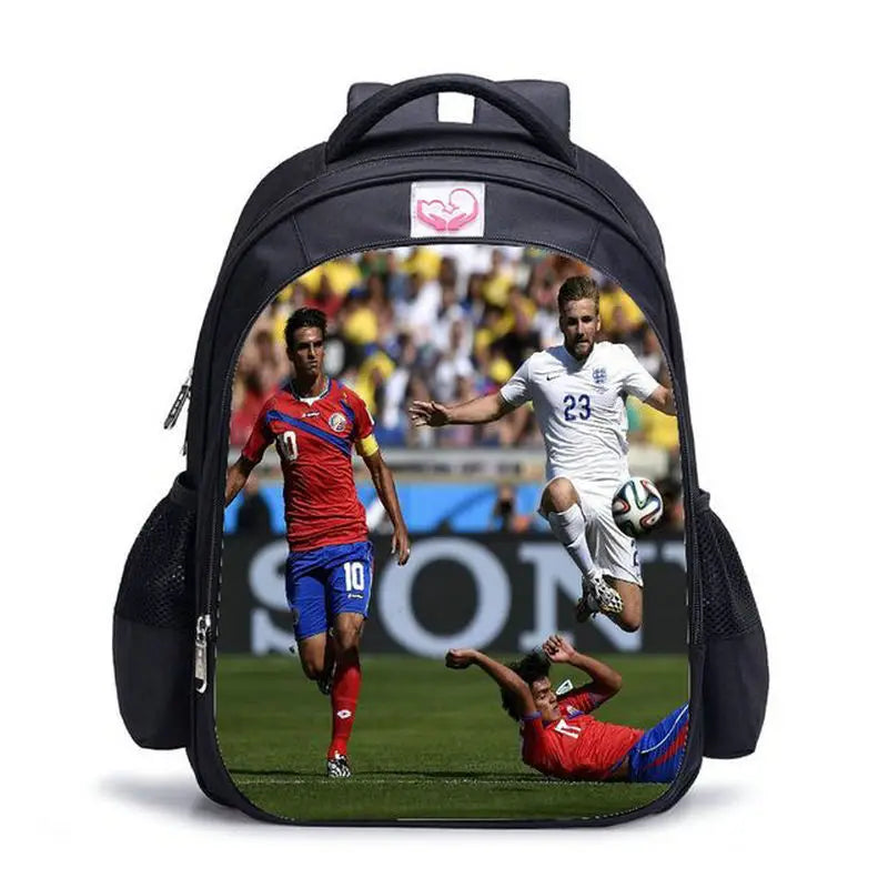 16-inch Football Star Print Backpack for Boys School Bag
