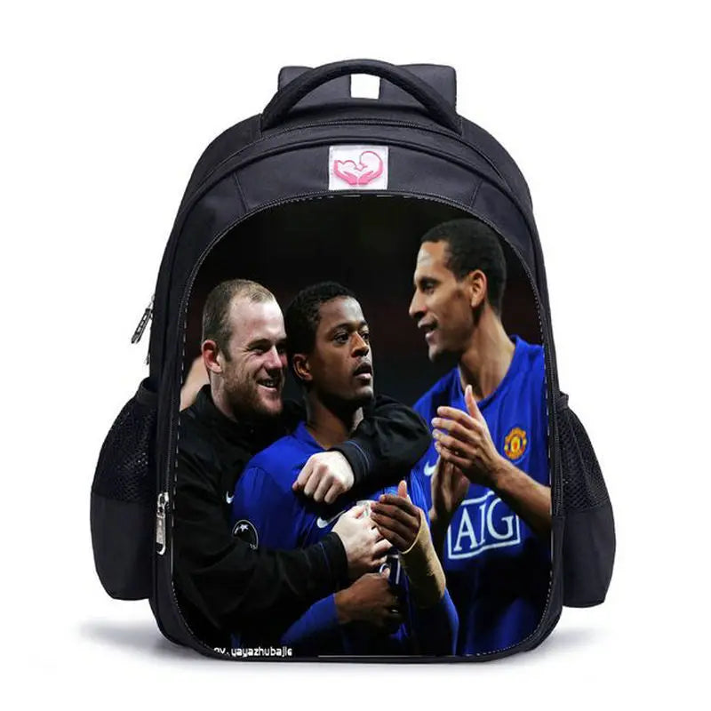 16-inch Football Star Print Backpack for Boys School Bag