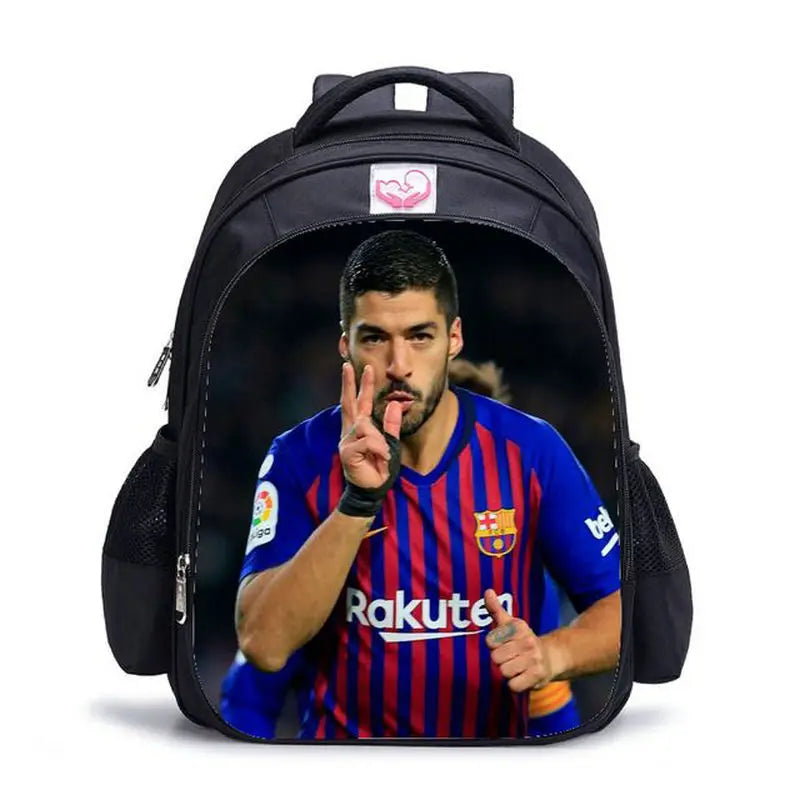 16-inch Football Star Print Backpack for Boys School Bag