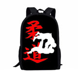 Kids Backpack Taekwondo Martial Judo Print School Bags for Boys Girls