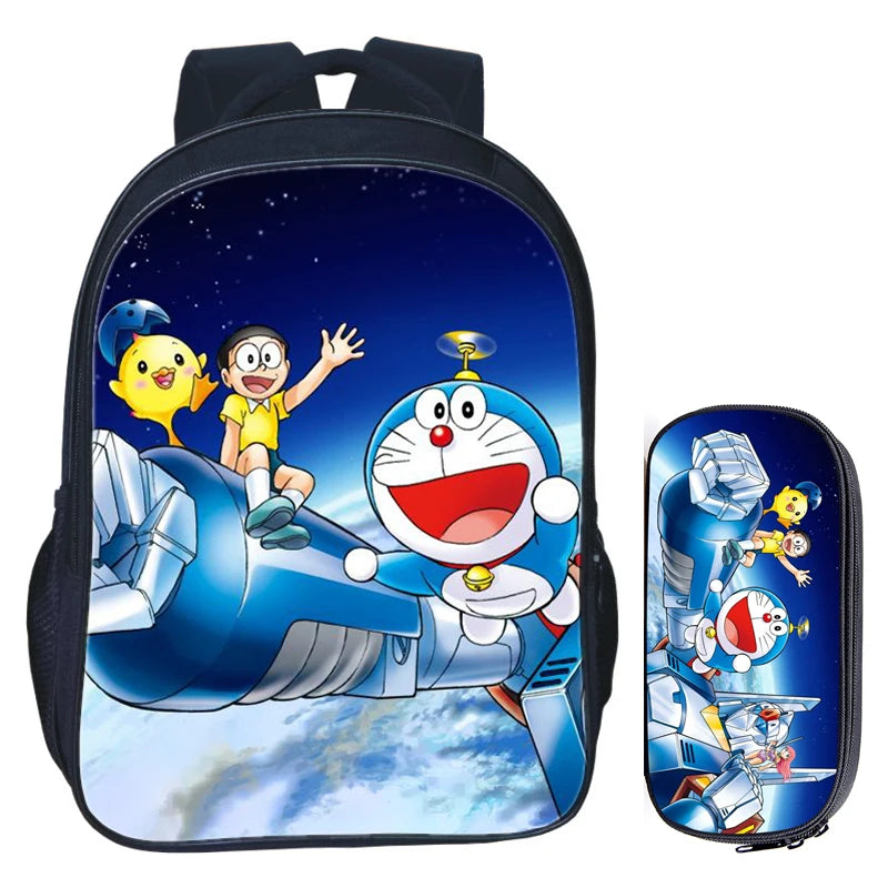 16 inch Doraemon School Bag Kids Boys Girls Backpack Children School Sets