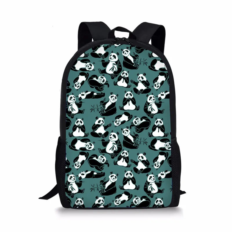 16 inch Cartoon Panda Print School Bag for Kids Boy Book Bags