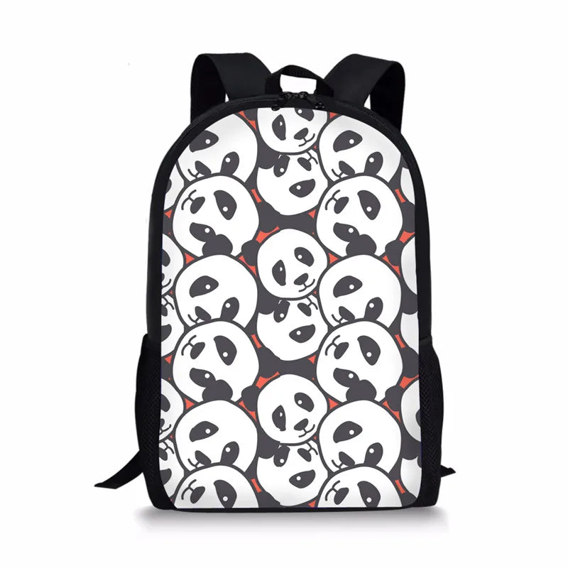 16 inch Cartoon Panda Print School Bag for Kids Boy Book Bags