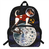 16-inch Space Corgi Dog School Bag - Teenagers Mochila Backpack