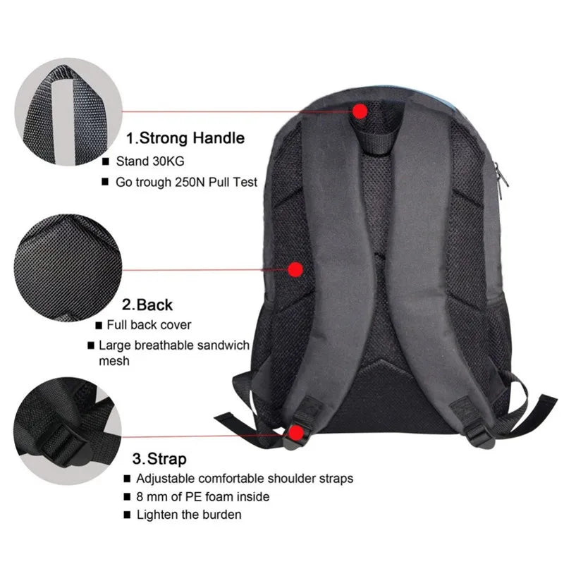 16in Kids Backpack Fox Print for Ages 6-15 Boys Girls Schoolbag