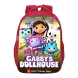 16in Pink Gabby Dollhouse Kindergarten Backpack Boys Girls Cartoon School Bags