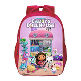 16in Pink Gabby Dollhouse Kindergarten Backpack Boys Girls Cartoon School Bags