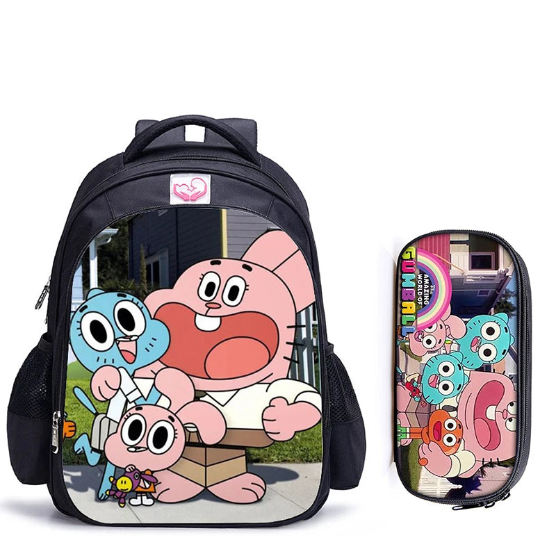 16inch Gumball Backpack for Teenager Schoolbags Satchel Kids Book Bag
