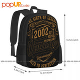18th Birthday Funny Legends Backpack Large Capacity Bookbag