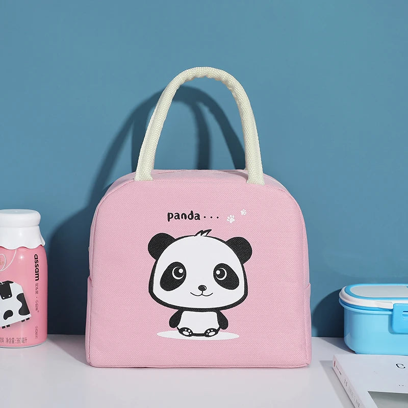 Cartoon Panda Lunch Bag Kids Women Travel Picnic Bags Waterproof Insulation