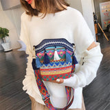 Casual Hand Woven Crossbody Straw Bag Women Retro Rattan Beach Tassel Messenger