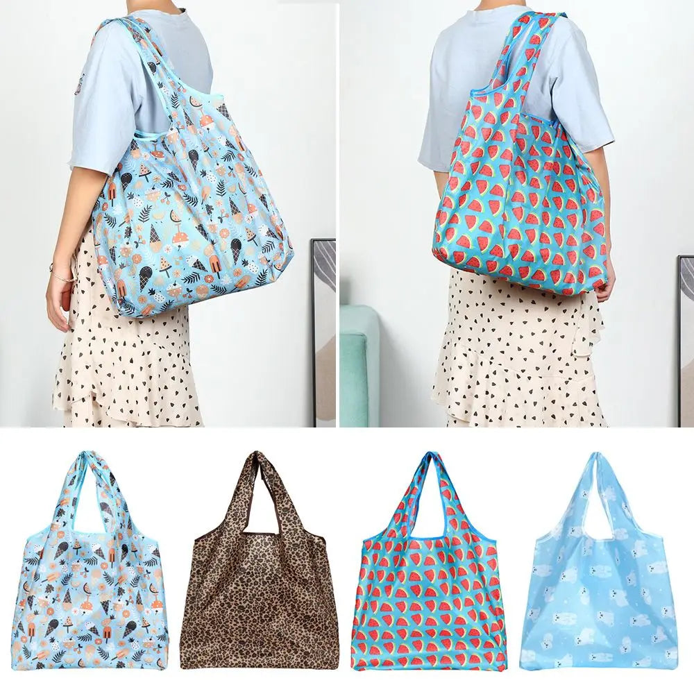 Stylish Foldable Shopping Bag Reusable Waterproof Backpacks Storage Tote