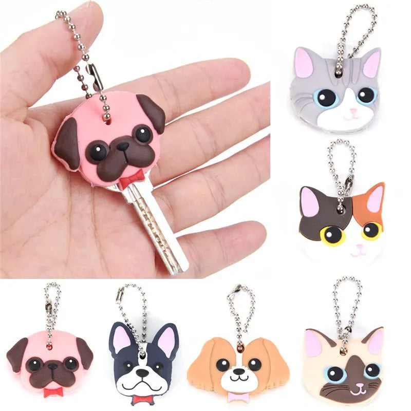 Cartoon Dog Key Case Cover Silicone Protective KEY Wallet Cat Rubber Holder