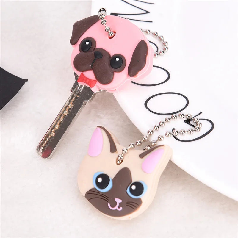 Cartoon Dog Key Case Cover Silicone Protective KEY Wallet Cat Rubber Holder