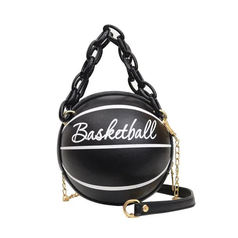 Pink Basketball Bag Crossbody Chain Hand Bag for Women