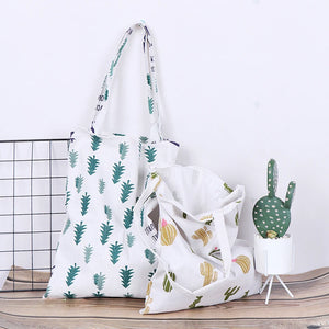 Pine Cactus Linen Bag Tote ECO Shopping Canvas Shoulder Bags